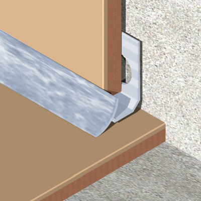 Coltar faianta, colt interior, 9 mm, PVC, 2.5 m, albastru deschis marmorat