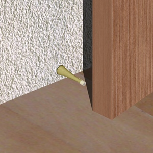 Opritor cu arc, din otel, cu montare pe usa/perete, auriu lucios cu insertie transparenta