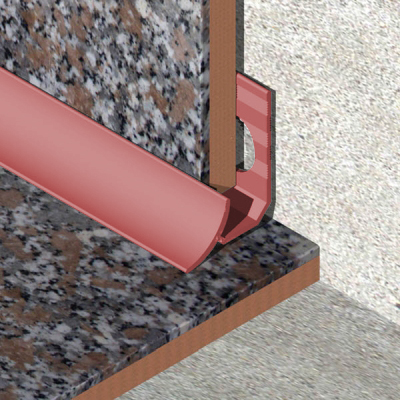 Coltar faianta, colt interior, 9 mm, PVC, 2.5 m, roz inchis