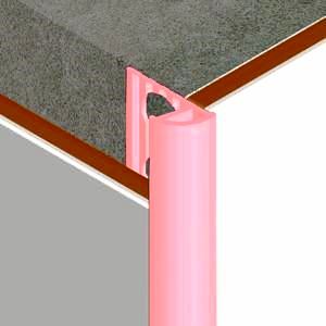 Coltar faianta, colt exterior, 10 mm, PVC, 2.5 m, roz inchis