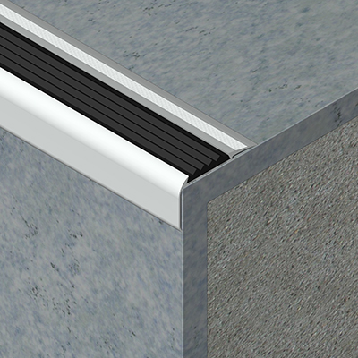 Protectie treapta cu canal insertie, 30x50 mm, 2,7 m, argintiu satinat