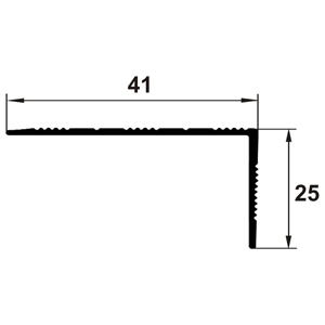 Profil treapta antiderapant, 41x25 mm, 2,7 m, auriu satinat