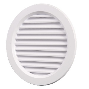 Grila aerisire rotunda PVC, 100 mm, alba