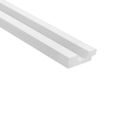 Profil inchidere stanga panou decorativ cu riflaje inguste din duropolimer, 36x12x2700 mm, alb