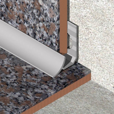 Coltar faianta, colt interior, 9 mm, PVC, 2.5 m, gri
