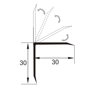 Cornier flexibil PVC, 30x30 mm, 2,75 m, stejar inchis