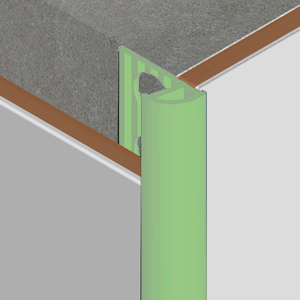 Coltar faianta, colt exterior, 8 mm, PVC, 2.5 m, verde marin