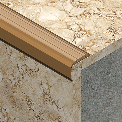 Protectie treapta cu canal insertie, 30x40 mm, 2,7 m, bronz satinat