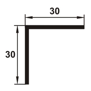 Cornier PVC, 30x30 mm, 2,7 m, cires