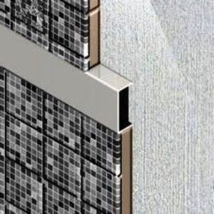 Profil dilatatie decorativ, tip U, 25x10 mm, aluminiu, argintiu satinat
