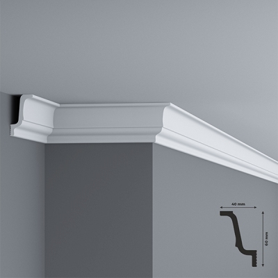 Cornisa tavan din polistiren, 40x60 mm, lungime 2m