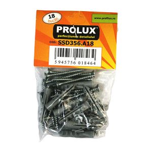 Set holsuruburi si dibluri 3,5x35 mm- 18 bucati, argintii