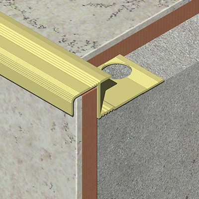 Profil treapta antiderapant, 12x22 mm, 2,7 m, auriu satinat