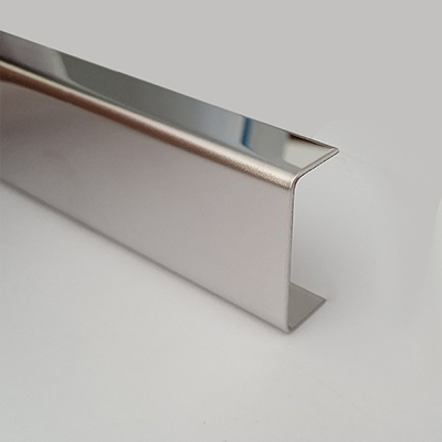Profil decorativ tip U din inox, 30x8 mm, finisaj inox oglinda