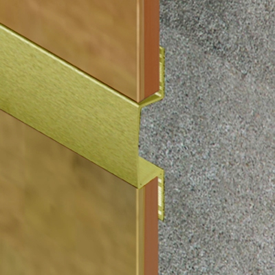 Profil dilatatie decorativ, Listello maxi, 8x23 mm, 2,7 m, aluminiu,auriu satinat