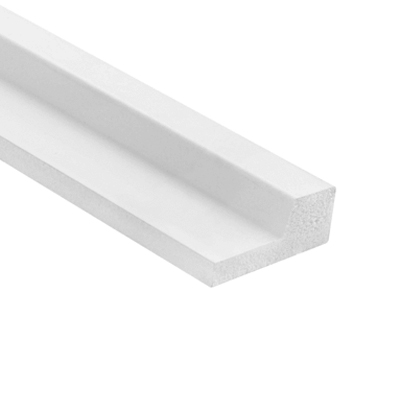 Profil inchidere dreapta panou decorativ cu riflaje inguste din duropolimer, 23x12x2700 mm, alb