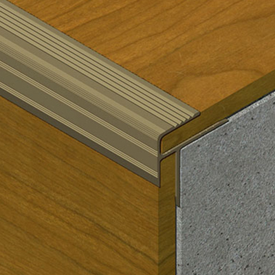 Profil treapta antiderapant, 8x20 mm, 2,7 m, bronz  satinat