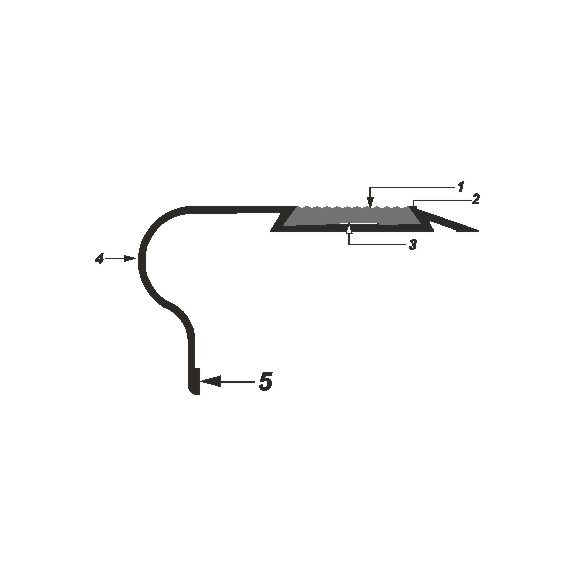 Profil treapta cu insertie PVC, 29x52,7 mm, 2,7 m, fag