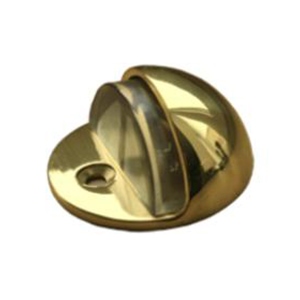 Opritor cu montare pe pardoseala, alama  lucioasa cu insertie transparenta