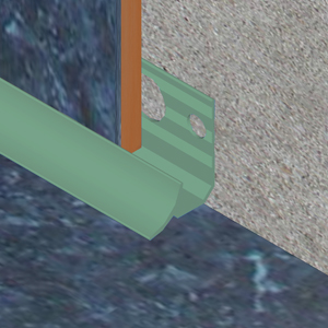 Coltar faianta, colt interior, 12 mm, PVC, 2.5 m, verde jad