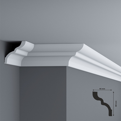 Cornisa tavan din polistiren, 65x80 mm, lungime 2m