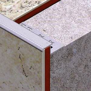 Profil treapta antiderapant, 10x16 mm, 2,5 m, argintiu satinat