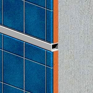 Profil dilatatie decorativ, tip U, 9x10 mm, aluminiu, argintiu satinat