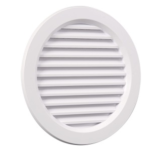 Grila aerisire rotunda PVC, 110 mm, alba