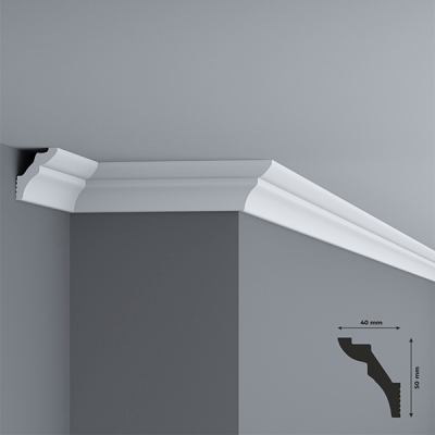Cornisa tavan din polistiren, 40x50 mm, lungime 2m