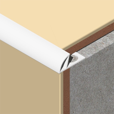 Coltar faianta, colt exterior, 10 mm, PVC, 2.5 m, alb