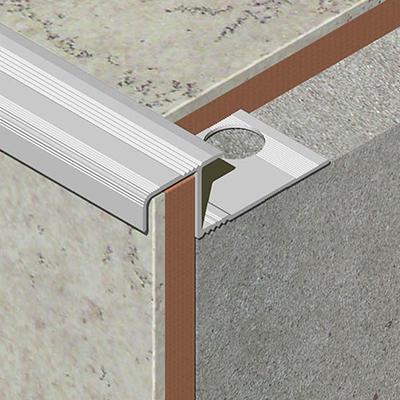 Profil treapta antiderapant, 12x22 mm, 2,7 m, argintiu satinat