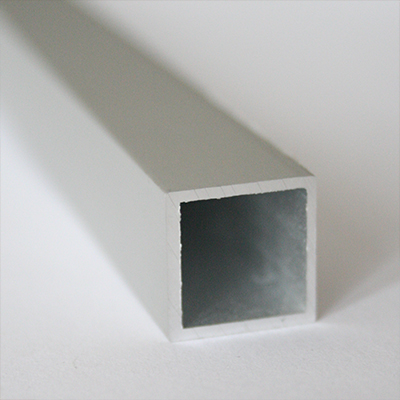 Teava patrata goala, 15x15 mm, 2 m, argintiu satinat