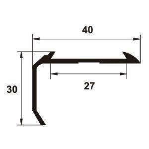 Protectie treapta cu canal insertie, 30x40 mm, 2,7 m, auriu satinat