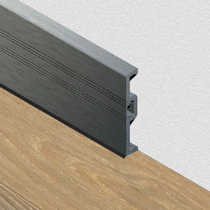 Plinta cu canal, PVC, 7 mm, 2,5 m, gri inchis