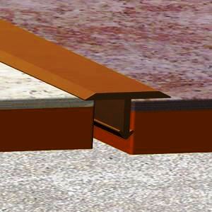 Prag trecere profil T, 20 mmx2,7 m, bronz lucios
