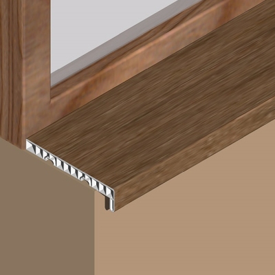 Glaf interior, 250 mm, 3 m, PVC, stejar inchis