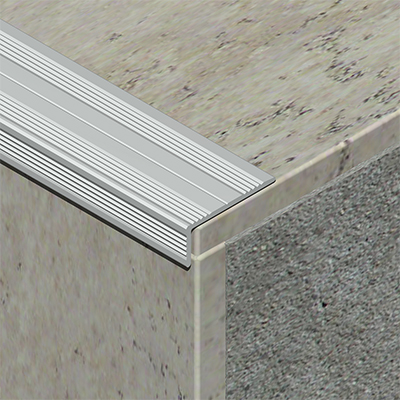 Profil treapta antiderapant, 25x10 mm, 2,7 m, argintiu satinat